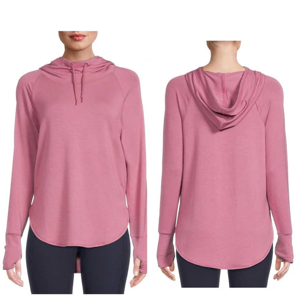 Athletic Works Women’s Athleisure Mock Neck Hoodie In Orange - Size M
